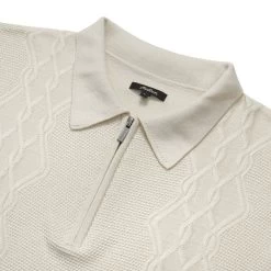 FRYE LONG SLEEVE KNIT POLO -Golf Essentials Shop FryeLSKnitPoloCream2