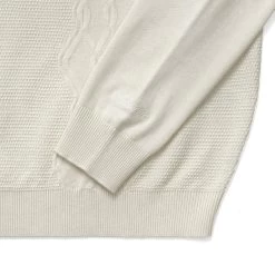 FRYE LONG SLEEVE KNIT POLO -Golf Essentials Shop FryeLSKnitPoloCream3