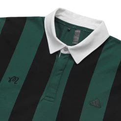 Malbon X Adidas Go-To Long Sleeve Rugby Polo Shirt -Golf Essentials Shop IQ2972 GREEN 2