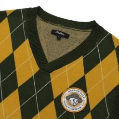MALBON X PTM ARGYLE INTARSIA KNIT VEST -Golf Essentials Shop M 7911 PTM YELLOW 2