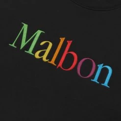 Malbon X Beams Rainbow Crewneck -Golf Essentials Shop M 8629 BLACK 2
