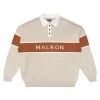 MALBON BLOCK LONG SLEEVE KNIT POLO