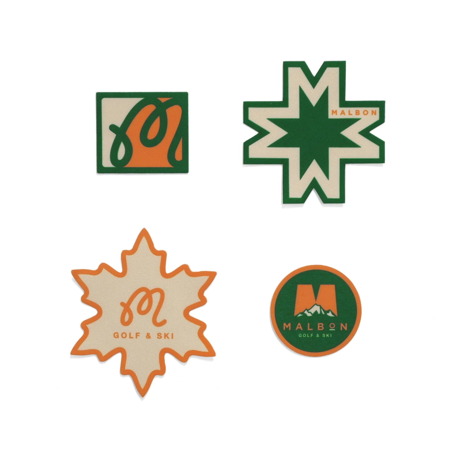 MALBON X NOSO GOLF AND SKI PATCHES (GREEN/ORANGE PACK) 1 MALBON X NOSO GOLF AND SKI PATCHES (GREEN/ORANGE PACK)