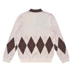 SELMA LONG SLEEVE KNIT POLO -Golf Essentials Shop SelmaLongSleeveKnitPoloCream3