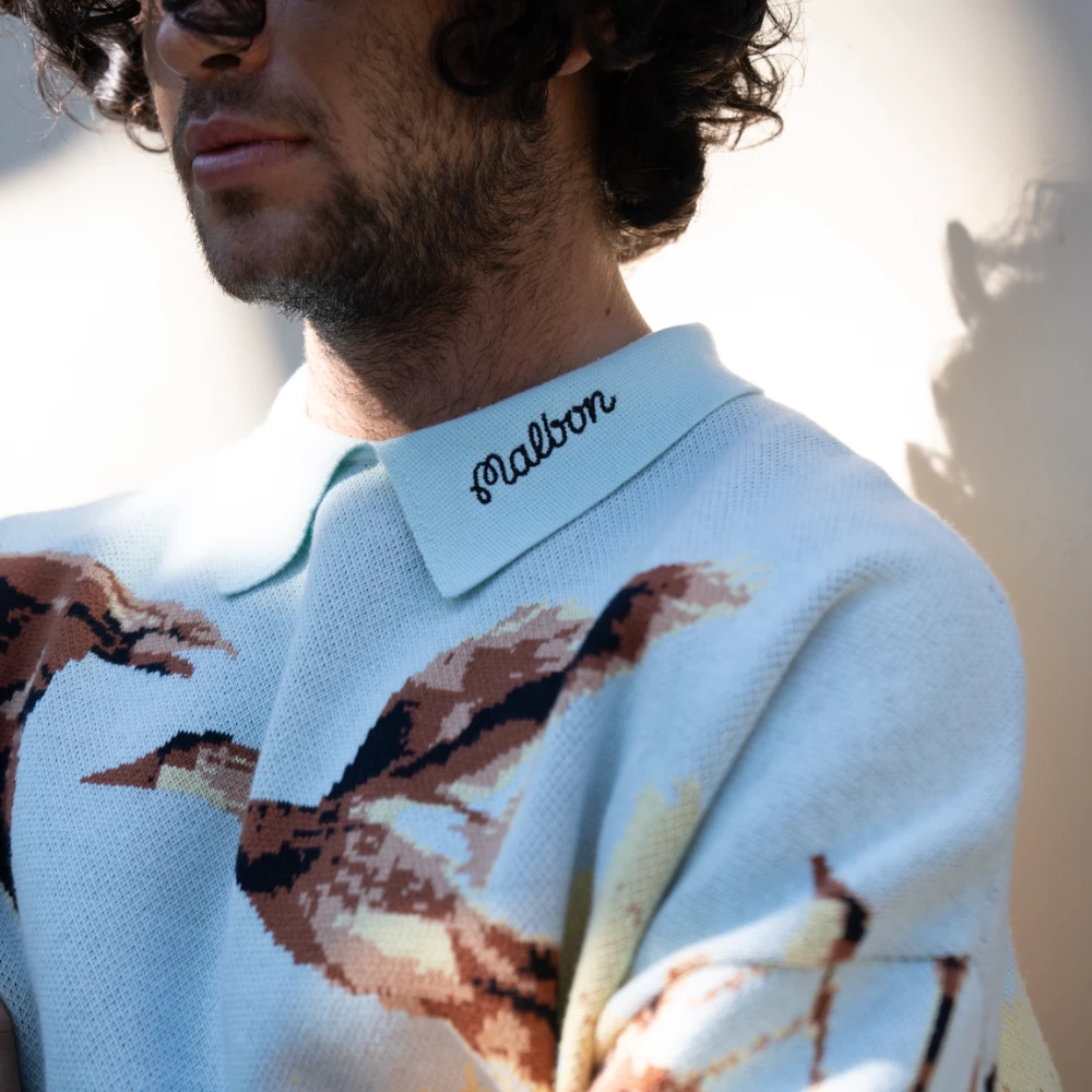 Malbon X 100 Thieves Buckshot Knit LS Polo 3 Malbon X 100 Thieves Buckshot Knit LS Polo - Image 3